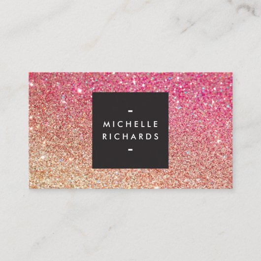 MODERNE BRONZE-PINK OMBRE GLITZER Business Card Visitenkarte (Vorderseite)