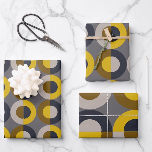 Moderne Bronze-Senf-Thunder aus dem Mittelalter Geschenkpapier Set (Vorderseite)