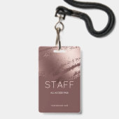 Moderne Bronzegeschäftslogo-Mitarbeiter-ID Ausweis (Vorderseite mit Lanyard)