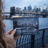 Moderne Brooklyn Bridge NYC Navyblaue Stadtansicht