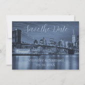 Moderne Brooklyn Bridge NYC Navyblaue Stadtansicht (Vorderseite)
