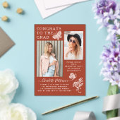 Moderne Brown Butterfly Foto Graduation Party Acryleinladungen (In Situ (Hochzeit))