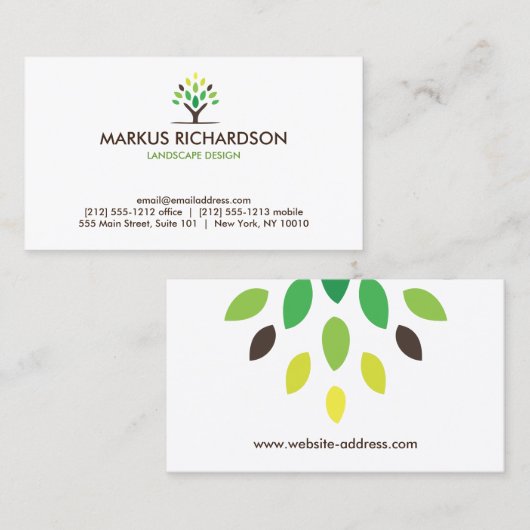 MODERNE BROWN/GRÜNE Visitenkarte (Vorne/Hinten)
