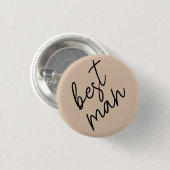 Moderne Brücke | Beige + Schwarzes Skript Button (Vorne & Hinten)