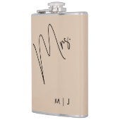 Moderne Brücke | Beige + Schwarzes Skript Flachmann (Links)