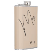 Moderne Brücke | Beige + Schwarzes Skript Flachmann (Rechts)