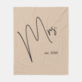 Moderne Brücke | Beige + Schwarzes Skript Fleecedecke (Vorderseite)