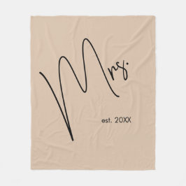 Moderne Brücke | Beige + Schwarzes Skript Fleecedecke