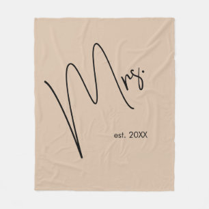 Moderne Brücke Beige + Schwarzes Skript Fleecedecke