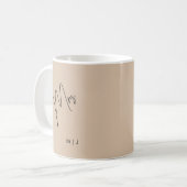 Moderne Brücke | Beige + Schwarzes Skript Kaffeetasse (Vorderseite Links)