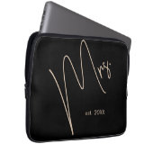 Moderne Brücke | Beige + Schwarzes Skript Laptopschutzhülle (Vorne Rechts)