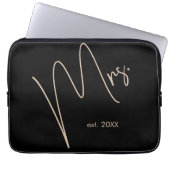 Moderne Brücke | Beige + Schwarzes Skript Laptopschutzhülle (Vorderseite)