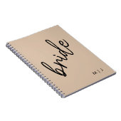 Moderne Brücke | Beige + Schwarzes Skript Notizblock (Rechte Seite)