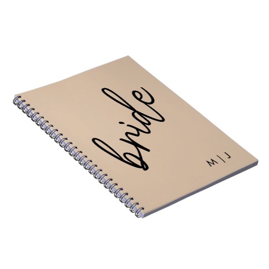 Moderne Brücke | Beige + Schwarzes Skript Notizblock (Rechte Seite)