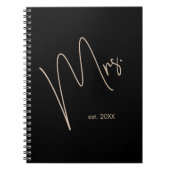 Moderne Brücke | Beige + Schwarzes Skript Notizblock (Vorderseite)