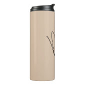 Moderne Brücke | Beige + Schwarzes Skript Thermosbecher (Nach links gedreht)