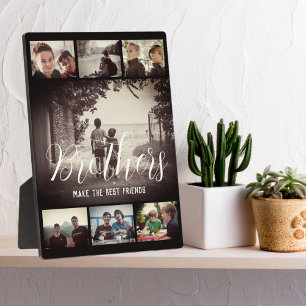 Moderne Bruder besten Freunde Dunkle Foto Collage Fotoplatte