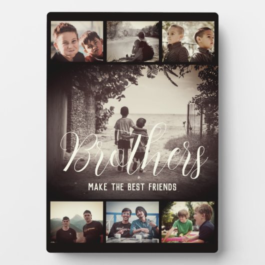 Moderne Bruder besten Freunde Dunkle Foto Collage Fotoplatte (Vorderseite)