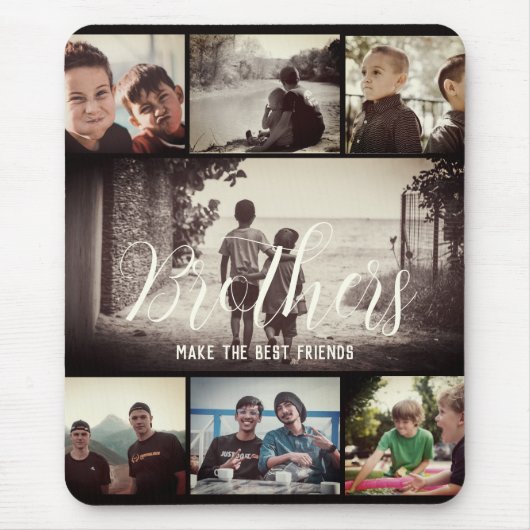 Moderne Bruder besten Freunde Dunkle Foto Collage Mousepad (Vorne)