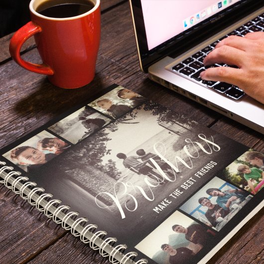 Moderne Bruder besten Freunde Dunkle Foto Collage Notizblock