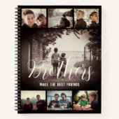 Moderne Bruder besten Freunde Dunkle Foto Collage Notizblock (Vorderseite)