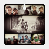 Moderne Bruder besten Freunde Dunkle Foto Collage Ornament Aus Metall (Vorderseite)
