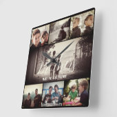 Moderne Bruder besten Freunde Dunkle Foto Collage Quadratische Wanduhr (Winkel)