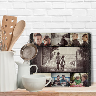 Moderne Bruder besten Freunde Dunkle Foto Collage Schneidebrett