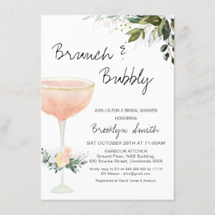Moderne Brunch Champagne Bridal Dusche Einladung
