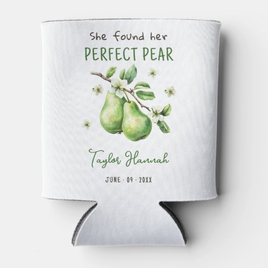 Moderne Brunch Greenery Perfect Pear Brautparty Dosenkühler (Vorderseite)