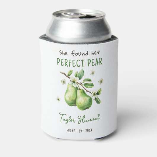 Moderne Brunch Greenery Perfect Pear Brautparty Dosenkühler (Kanne Rückseite)