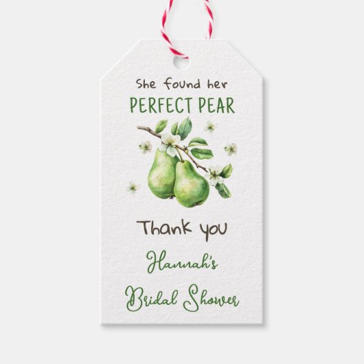Moderne Brunch Greenery Perfect Pear Brautparty Geschenkanhänger (Vorderseite)