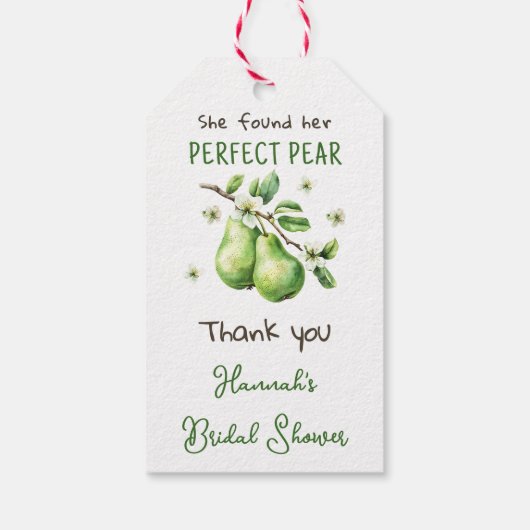 Moderne Brunch Greenery Perfect Pear Brautparty Geschenkanhänger (Rückseite)