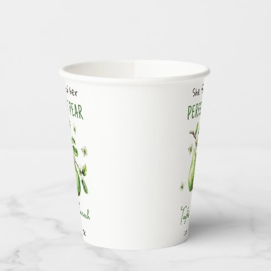 Moderne Brunch Greenery Perfect Pear Brautparty Pappbecher (Links)