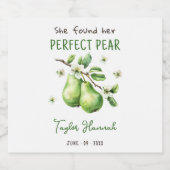 Moderne Brunch Greenery Perfect Pear Brautparty Schaumweinetikett (Einzelnes Label)