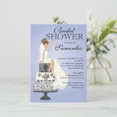 Moderne brünette Braut-Brautparty-Einladung Einladung (Stehend Vorderseite)