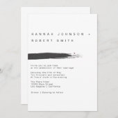 Moderne Brush-Einladung Einladung (Vorne/Hinten)