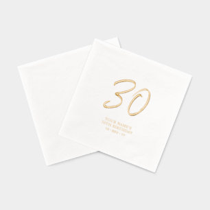 Moderne Brush Script 30. Geburtstagsfeier Servietten Mit Folie