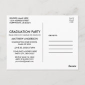 Moderne Brush Script 4 Foto Graduation Party Postkarte (Rückseite)