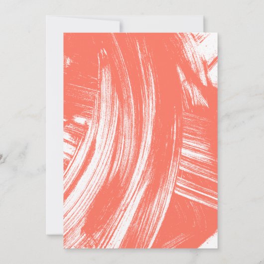 Moderne Brush Script Coral Graduation Party Einladung (Rückseite)