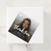Moderne Brush Script Foto Danke für die Abschlussf Geschenkanhänger (Beispiel)