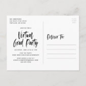 Moderne Brush Script Foto Virtual Graduation Party Einladungspostkarte (Rückseite)