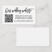 Moderne Brush Script Wedding Website QR Begleitkarte (Vorne/Hinten)