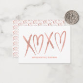 Moderne Brushed Rose Gold Klassenzimmer Valentine Mitteilungskarte (Vorderseite/Rückseite Beispiel)