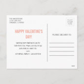 Moderne Brushed Rose Gold Valentine Foto Postkarte (Rückseite)