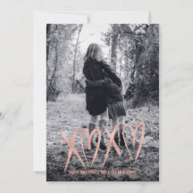 Moderne Brushed Rose Gold Valentine Fotokarte