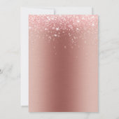Moderne Brushmetall-Rose Gold Glitzer Quinceanera Einladung (Rückseite)