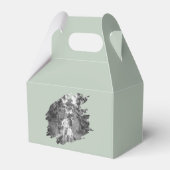 Moderne Brushstroke Foto Wedding | Sage Green Geschenkschachtel (Rückseite)