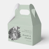 Moderne Brushstroke Foto Wedding | Sage Green Geschenkschachtel (Vorderseite)