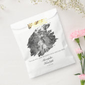 Moderne Brushstroke Foto Wedding | Weiß Geschenktütchen (Versiegelt)